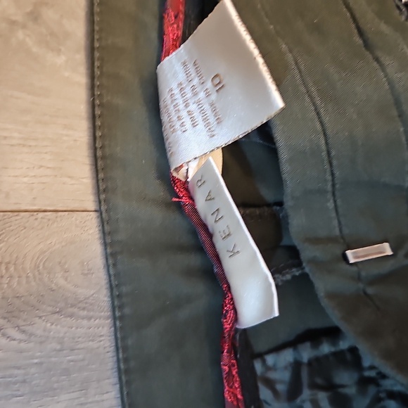 2/$20 Kenar - Olive Green Pants with Leather Detailed Pockets - Size 10 - Picture 3 of 5
